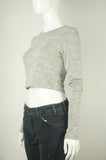 Wilfred Free Long sleeve crop top, The cropped fit is easy to wear and perfect for the season — plus it looks fantastic with high-waisted bottoms. The soft, stretchy fabric feels so amazing to wear, you're not going to want to take it off! , Grey, 48% Rayon, 48% Polyester, 4% Spandex, women's Tops, women's Grey Tops, Wilfred Free women's Tops, wilfred long sleeve crop top, aritzia women's soft crop top