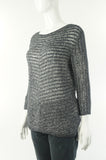AX Amarni Exchange Loose Knit Pullover Sweater, Relaxed fit with dropped shoulder. A togo for everyday layering., Grey, 78% cotton, 22% acrylic, women's Tops, women's Grey Tops, AX Amarni Exchange women's Tops, Amarni exchange women's sweater, women's sweater for spring, amarni exchange loose knit sweater