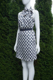 Love 21 Polka Dot Sleeveless Dress with Neck Tie, Zipper on the side. Bust 34 inches, waist 28 inches. Length 35 inches., White, Blue, Shell and lining: 100% Polyester, women's Dresses & Rompers, women's White, Blue Dresses & Rompers, Love 21 women's Dresses & Rompers, polka dot dress, sleeveless dress, neck tie dress