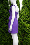 BCBCMAXAZRIA Asymmetrical 3D Ruffle One Shoulder Dress with Ruffle Pencil Skirt, Solid Purple 3D Ruffle One Shoulder Ruffle Skirt Dress, Bridemaids Purple Sheath Asymmetrical Dress, Ruffle Flower One Shoulder Purple Asymmetrical Sheath Dress