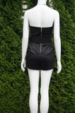 Bebe Strapless Heart Solid Black Mini Romper, This Super Stylish and Sexy Mini Romper helps you stand out in the crowd in concerts and night clubs. Complimentaty belt. Breast 31 inches, waist 25 inches, 22 inches length measured from top of breast., Black, Shell: 48% Acetate, 45% Polyamide, 7% Spandex. Lining: 95% polyester, 5% spandex, women's Dresses & Rompers, women's Black Dresses & Rompers, Bebe women's Dresses & Rompers, Solid Black Jumpsuit, Solid Black Mini Romper, Tube Strapless mini romper