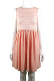 American Apparel Pink Lace Top Fit and Flare Midi Dress, This decidedly feminine dress is perfect for a hot summer picnic date or casual hangouts with your lovely friends. , Pink, 100% Polyester, women's Dresses & Rompers, women's Pink Dresses & Rompers, American Apparel women's Dresses & Rompers, Cute lace dress, spring fit and flare lace dress, summer dress, fit and flare dress with lace top