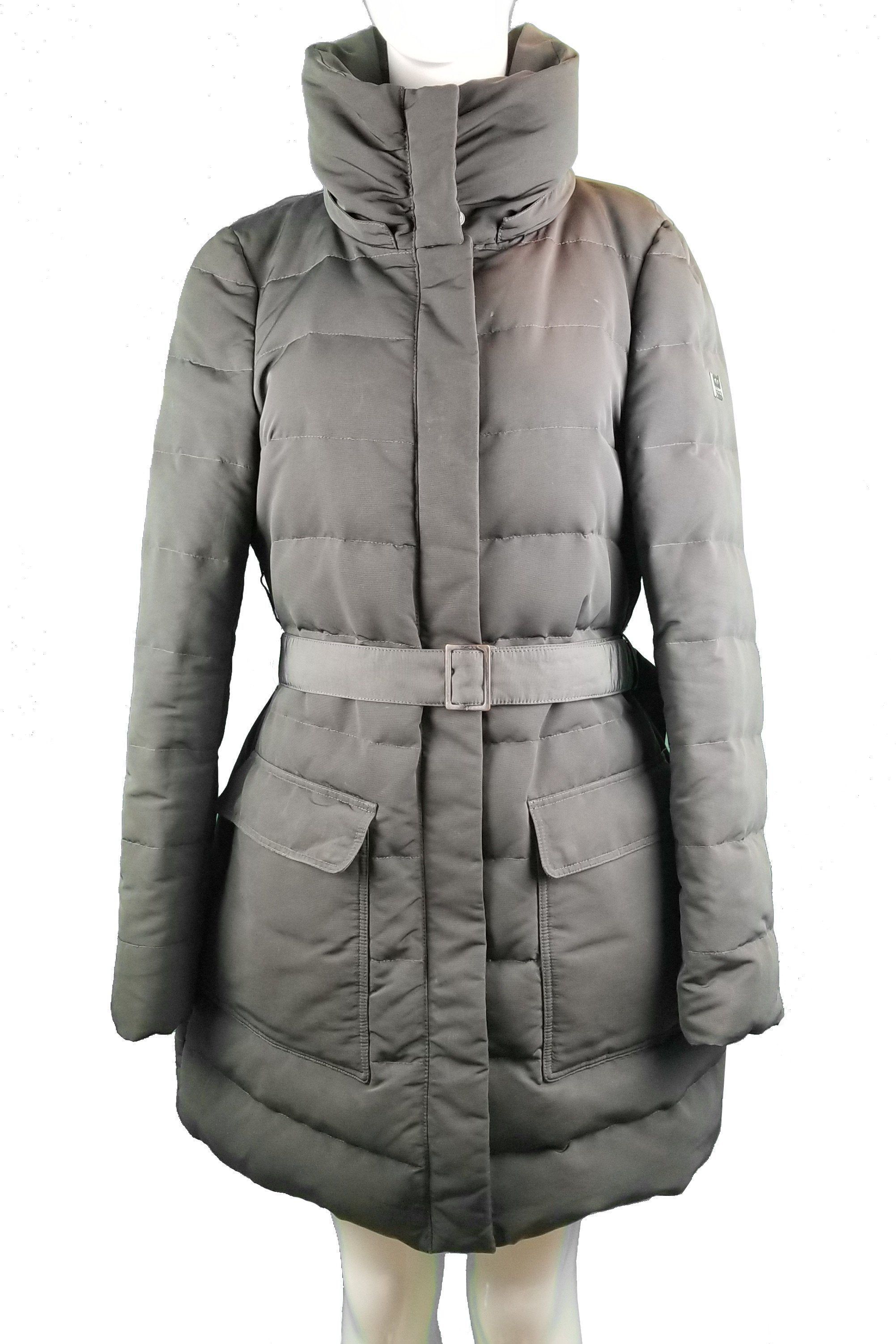 Escada Sport Down Jacket, Dressing warm doesn't have to be dull! This  winter jacket will keep you away from the cold and make you feel so stylish., Grey, Lining 100% Polyester; filling 70% Goose Down, 30% goose Quill, women's Jackets & Coats, women's Grey Jackets & Coats, Escada Sport women's Jackets & Coats, women's down jacket, women's warm winter jacket, down jacket, long winter down overcoat