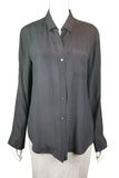 Broadway and Broome Elegant Black Silk Shirt, Feel comfy and professional with this light long sleeve dressy shirt, Black, 100% silk, women's Tops, women's Black Tops, Broadway and Broome women's Tops, women's silk top, women's long sleeve black shirt, women's long sleeve dressy shirt, women's silk top, women's long sleeve black shirt, women's long sleeve dressy shirt, women's shirt