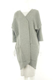 KAI&KLO Quilted Long Coat, Modern and minimal design. Made in Canada., Grey, Spandex, Rayon, polyester, 