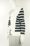 A|X Armani Exchange Short Cardigan, Knitted cardigan from A|X. Tag still on., Blue, White, 80% cotton, 18% polyamide, 2% elastane, 