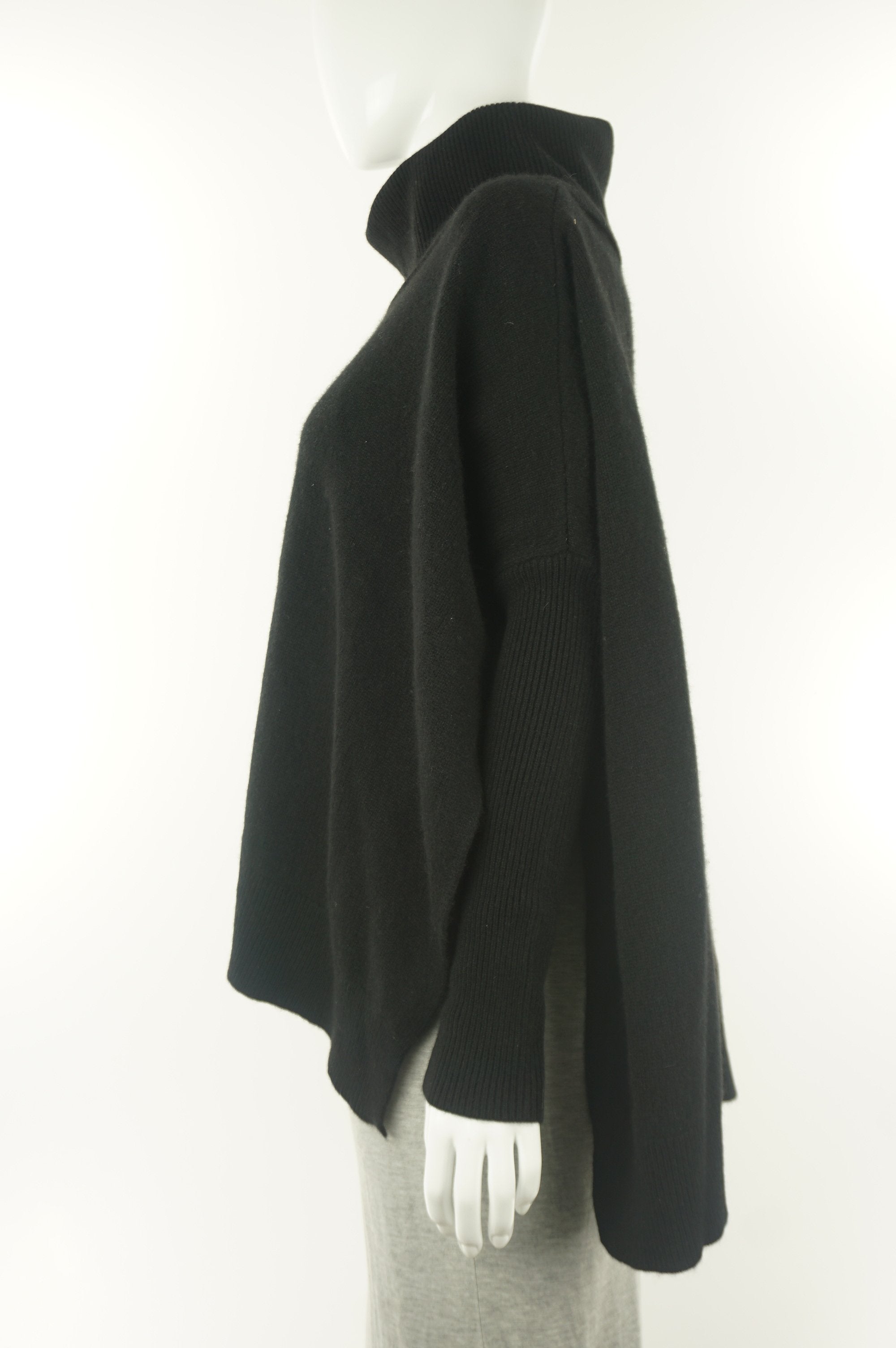 Lord & Taylor Cashmere Cape Poncho, Super soft pullover for a warm and elegant look., Black, 100% Cashmere, 