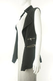 Wilfred Black Vest, Simple cute vest., Black, 68% acetate, 32% polyester, 