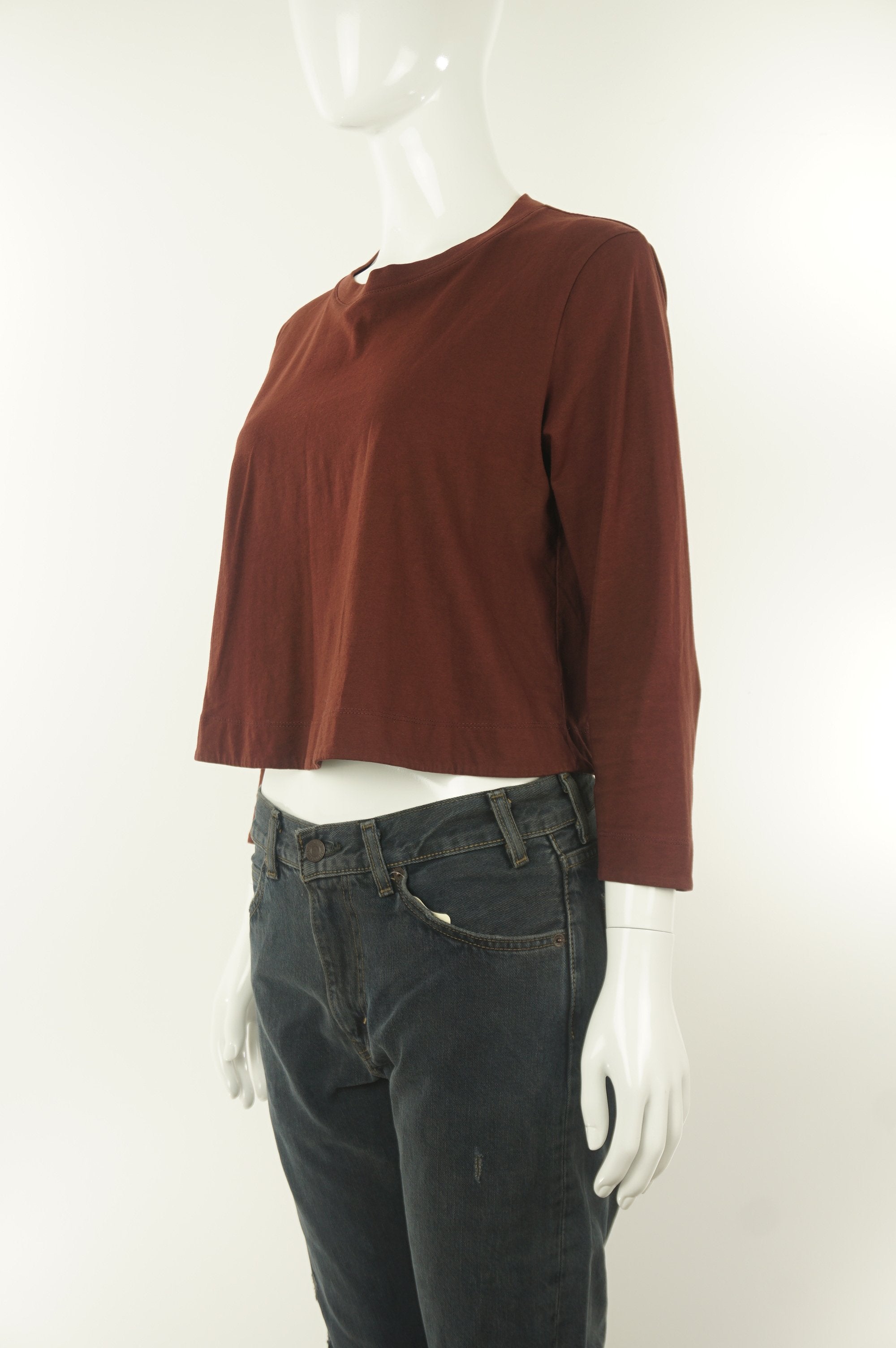 Wilfred Cute Comfy Burgundy Crop Top, If you believe in comfortable fashion that makes you look cute and not like you're trying so hard, this burgundy crop top is for you. , Red, 100% cotton, 
