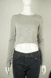 Wilfred Free Long sleeve crop top, The cropped fit is easy to wear and perfect for the season — plus it looks fantastic with high-waisted bottoms. The soft, stretchy fabric feels so amazing to wear, you're not going to want to take it off! , Grey, 48% Rayon, 48% Polyester, 4% Spandex, women's Tops, women's Grey Tops, Wilfred Free women's Tops, wilfred long sleeve crop top sweater, aritzia women's soft crop top with loong sleeves