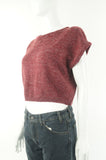 Editor Capped Sleeve Crop Top Sweater, Stylish crop-top sweater for the spring., Red, , women's Tops, women's Red Tops, Editor women's Tops, aritzia women's sweater, aritzia women's crop top sweater, aritzia women's short sweater, women's red crop top sweater