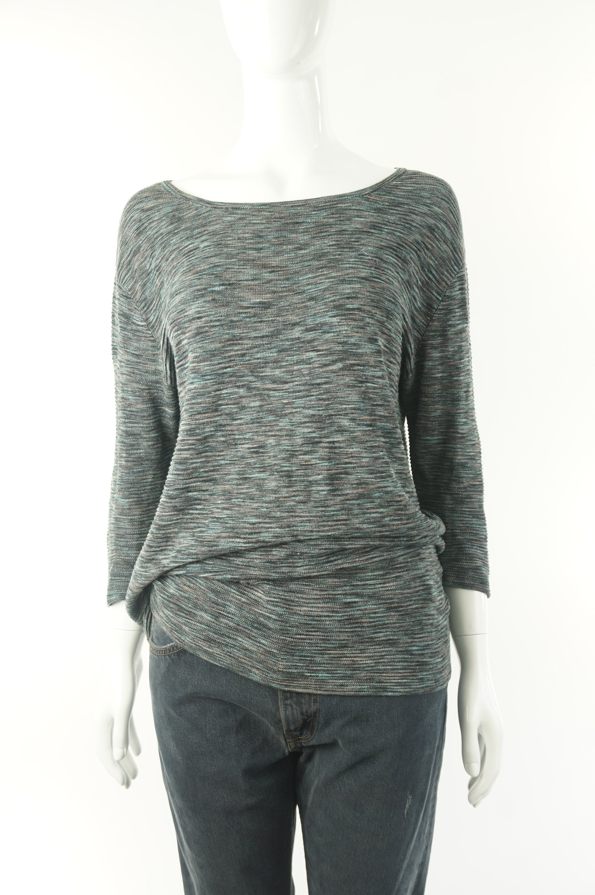 Wilfred Pullover Sweater, Relaxed fit with dropped shoulder. Perfect for everyday wear., Grey, Green, 68% viscose, 28% linen, 12% Nylon, women's Tops, women's Grey, Green Tops, Wilfred women's Tops, wilfred loose sweater, arizia women's loose fitting sweater, women's sweater, wilfred women's pullover