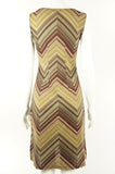 Catwalk Chevron V-neck Stretchy Long Dress, Very stretchy and comfotable dress for those who moves around in style., Yellow, Brown, 92% polyester, 8% spandex, women's Dresses & Skirts, women's Yellow, Brown Dresses & Skirts, Catwalk women's Dresses & Skirts, women's long stretchyi dress, women's sleeveless dress