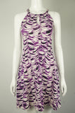 Forever 21 Cute Purple Zebra Print Flared Dress with Crossed Strap Back, Comfortable, stretchy, yet elegant, this flared dress with crossed strap will help you radiate in a special feminine charm. , Purple, White, 2 way stretch fabric, women's Dresses & Rompers, women's Purple, White Dresses & Rompers, Forever 21 women's Dresses & Rompers, Purple leaf patterns mini dress, dresses for outdoor events, party dresses, stretchy and body-cut flared dress