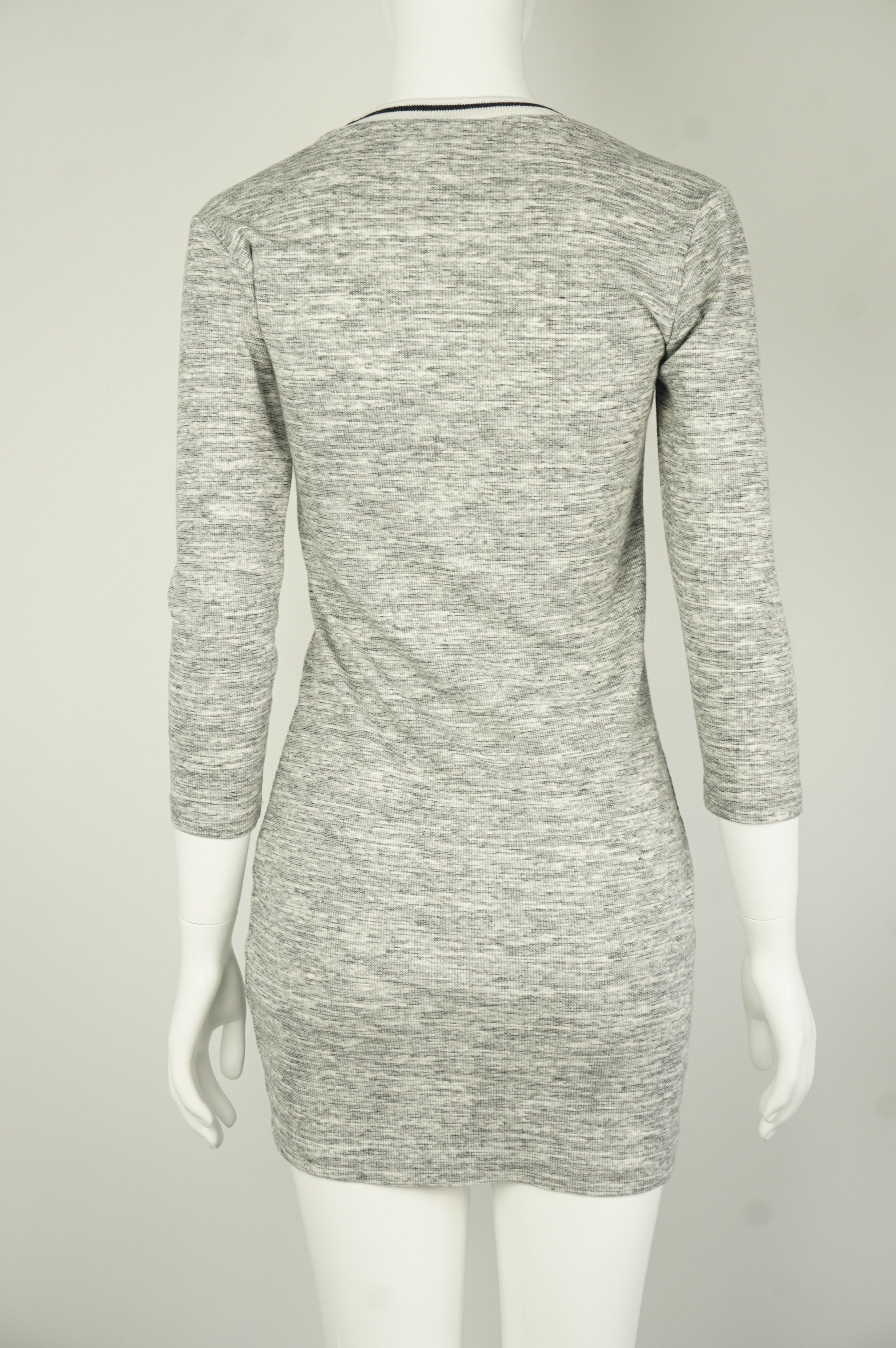 Forever 21 Simple Grey Straight-Cut Mini Dress with Striped Round Neck, Simple and comfy, this Grey Straight-Cut Mini Dress with Striped Round Neck is perfect for outings, casual hangouts, and business casual events.  , Grey, Cotton Fabric, women's Dresses & Skirts, women's Grey Dresses & Skirts, Forever 21 women's Dresses & Skirts, Simple Casual Women's Dress, Straight Cut Comfy Women's Dress, Women's Baseball Dress