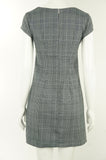 Elli Share Straight Cut Checked Patterns Professional Dress with Cute Little Bow Tie, Looking for a dress to impress? This Straight Cut Checked Patterns Professional Dress with Cute Little Bow Ties will make you look so sharp and bring out that confidence you have in you. , Grey, , women's Dresses & Skirts, women's Grey Dresses & Skirts, Elli Share women's Dresses & Skirts, Professional women's dress, Checked Pattern Work Dress, Checked Print Work Dress, Business Casual Women's dress
