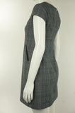 Elli Share Straight Cut Checked Patterns Professional Dress with Cute Little Bow Tie, Looking for a dress to impress? This Straight Cut Checked Patterns Professional Dress with Cute Little Bow Ties will make you look so sharp and bring out that confidence you have in you. , Grey, , women's Dresses & Skirts, women's Grey Dresses & Skirts, Elli Share women's Dresses & Skirts, Professional women's dress, Checked Pattern Work Dress, Checked Print Work Dress, Business Casual Women's dress