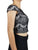 Guess Black and White Lace crop top, Thinking about something to go with your high waisted bottoms? Look no further., Black, White, 97% Polyester, 3% Spandex, women's Tops, women's Black, White Tops, Guess women's Tops, women's open shoulder top, women's lace top, black floral lace crop top, short sleeved cropped top with sabrina neckline shirt, black and white lace boat neckline shirt, bateau neckline black shirt