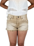 Free people Khaki jean shorts, Roses are red. Shorts are short. Snug fit, Yellow, 100% Cotton, women's Skirts & Shorts, women's Yellow Skirts & Shorts, Free people women's Skirts & Shorts, Shorts, jean shorts, brand new, fashionable shorts