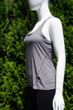 Gap Fit Grey Athletic Tank Top, Comfy tank top with built-in bra. Perfect for a hot day run., Grey, Nylon, Polyester, and Elastane, women's Activewear;Tops, women's Grey Activewear;Tops, Gap Fit women's Activewear;Tops, athletic top, sports top, sports tank top, workout top, running top, running tank top, workout tank top, athletic tank top