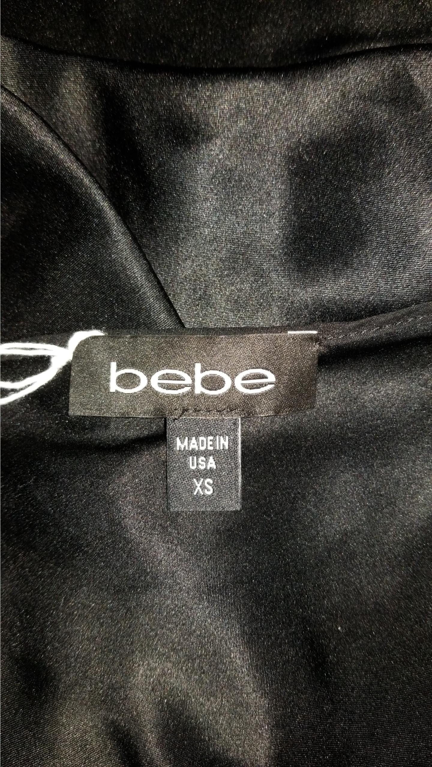 Bebe Pure Silk Black Twisted Back Sleeveless Top, Very soft to touch material, Black, 100% Silk, women's Tops, women's Black Tops, Bebe women's Tops, sleeveless top, black top, twisted back top