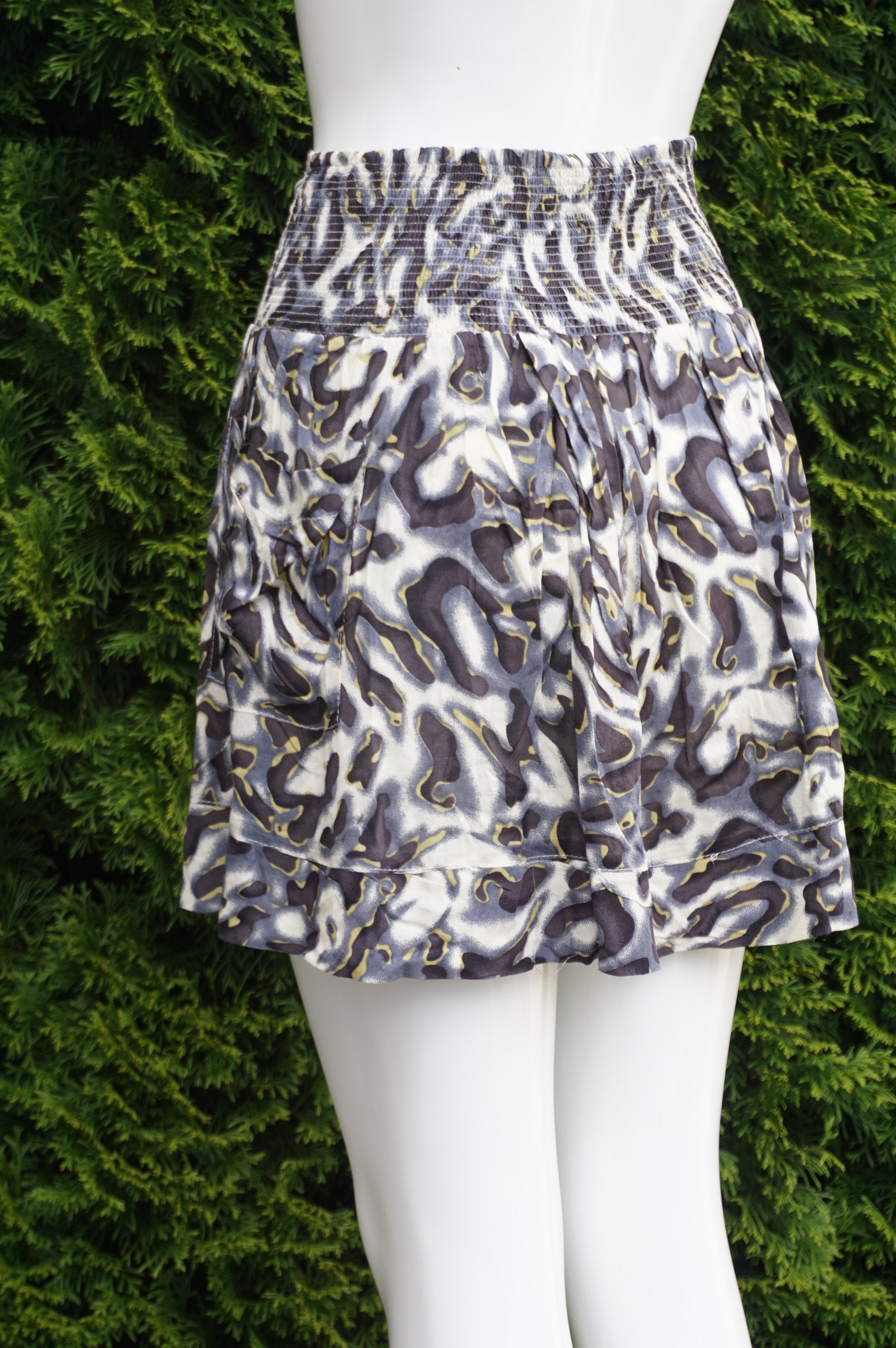 Costa Blanca Light Skirt with Pockets, Elastic waistband. Measures 24 inches when relaxed., White, Blue, 100% Rayon, women's Skirts & Shorts, women's White, Blue Skirts & Shorts, Costa Blanca women's Skirts & Shorts, light skirts, summer skirt,