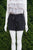 Wilfred Higggh waist loose shorts, elastic waistband. Measures 24 inches when relaxed. Length 12 inches. Two front pockets, Black, women's Skirts & Shorts, women's Black Skirts & Shorts, Wilfred women's Skirts & Shorts, loose shorts, flowy shorts, aritzia shorts, wilfred shorts
