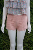 Forever 21 Pink Lace Shorts, Waist 28 inches, length 9.5 inches. Zipper on the left side, Pink, women's Skirts & Shorts, women's Pink Skirts & Shorts, Forever 21 women's Skirts & Shorts, lace shorts, cute summer shorts