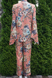 Zara Floral Pant Suit, This unique floral pantsuit helps you take on the world while looking feminine and elegant doing it. Pants length 36 inches, Waist 29 inches, elastic in the back. Suit jacket length 27 inches. Suit shoulder 15 inches. , Pink, Shell,100% Polyester. Lining 100% Acetate. Fabric made in Morocco. , women's Jackets & Coats, Pants, women's Pink Jackets & Coats, Pants, Zara women's Jackets & Coats, Pants, women's pantsuit, women's pant suit, floral pink suit
