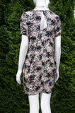 Elli Share Casual Floral Jewel Neck Open Back Dress, This cute and casual dress flows comfortably on your body as you take that walk around the city. Loose fitting., Black, White, Pink, 100% Polyester, women's Dresses & Rompers, women's Black, White, Pink Dresses & Rompers, Elli Share women's Dresses & Rompers, Casual Floral Jewel Neck Dress, City Dress 