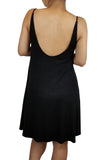 Wilfred Free Open back Spaghetti Strap Shift Dress, Comfortable and simple spaghetti strap dress for your days off., Black, 48% Rayon, 48% Polyester, 4% Spandex, Open back black mini dress, comfy black mini dress, simple cute black dress