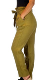 H&M High-Waist Solid Paper Bag Pant, These high-waist paper bag pants are flattering for every body shape and ridiculously comfortable. The perfect trouser for your 9 to 5 and Happy hours!, Green, 89% Biodegradable Lyocel 11% Polyester, pants, women's comfy green long pants, fashion, featured