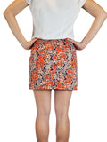 Club Monaco Floral orange mini skirt, Super cute mini skirt for any season. Tights and boots can come to rescue on colder days;), Orange, Shell: 98% Cotton, 2% Elastane. Lining: 100% Polyester, skirt, fashion, floral multi-colored mini skirt