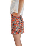 Club Monaco Floral orange mini skirt, Super cute mini skirt for any season. Tights and boots can come to rescue on colder days;), Orange, Shell: 98% Cotton, 2% Elastane. Lining: 100% Polyester, skirt, fashion, floral multi-colored mini skirt
