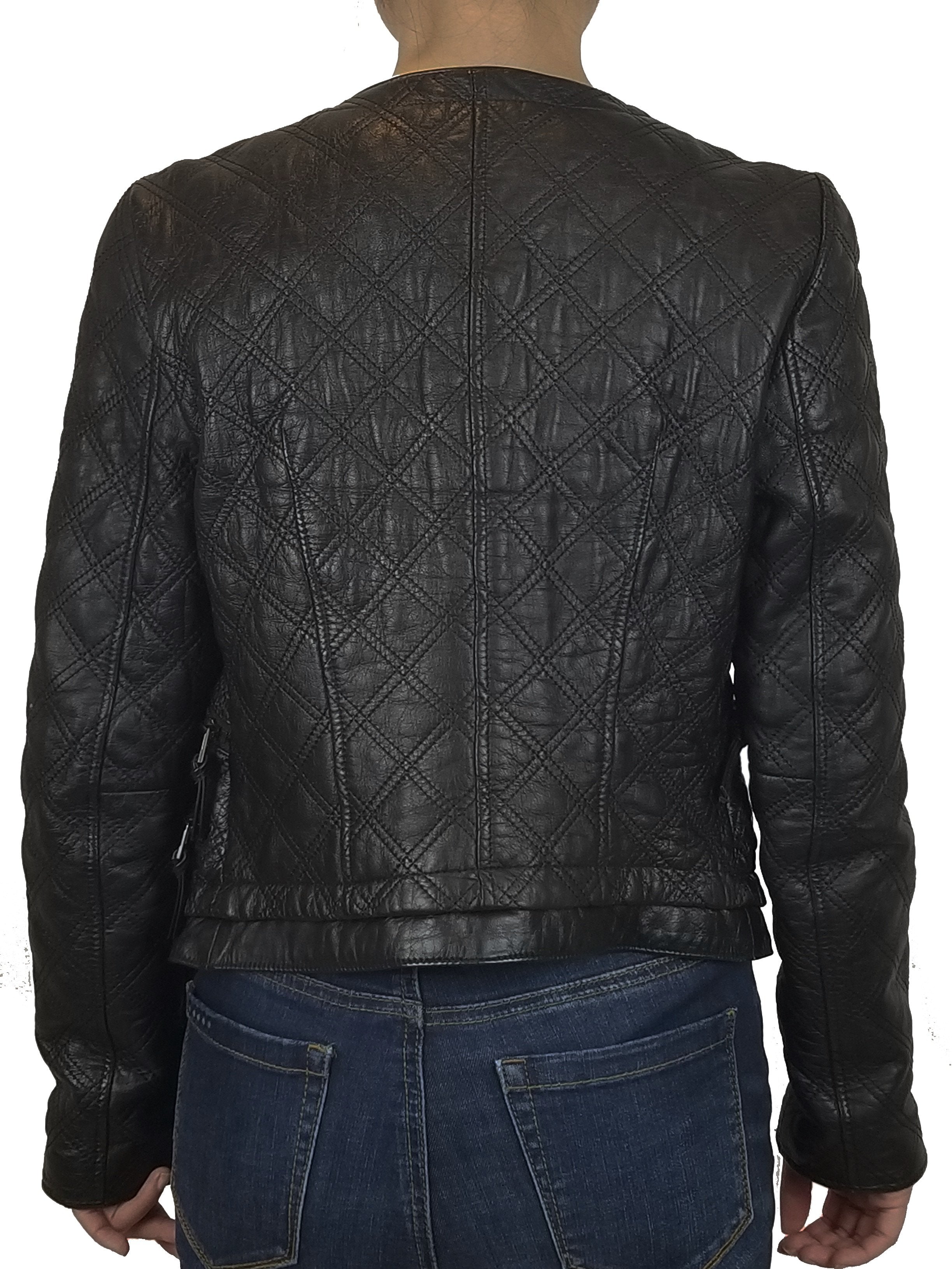 Zara Real Leather Jacket, Let your confidence shine through a kickass leather jacket., Black, 100% Leather, jacket, women's vintage leather jacket, women's designer leather jacket, women's black leather jacket, fashion