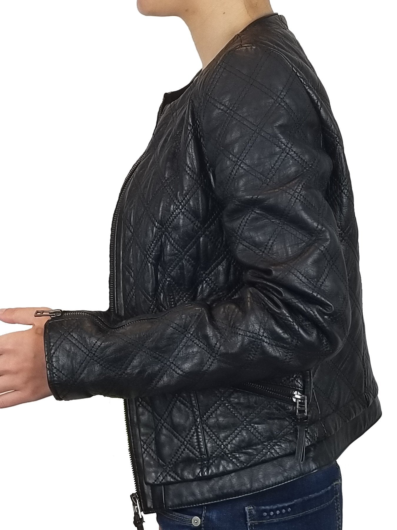 Zara Real Leather Jacket, Let your confidence shine through a kickass leather jacket., Black, 100% Leather, jacket, women's vintage leather jacket, women's designer leather jacket, women's black leather jacket, fashion